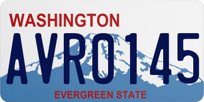 WA license plate AVR0145