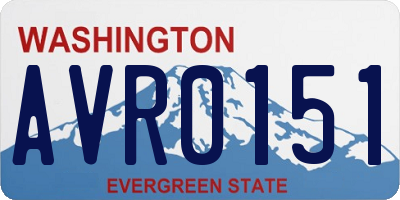 WA license plate AVR0151