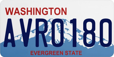 WA license plate AVR0180
