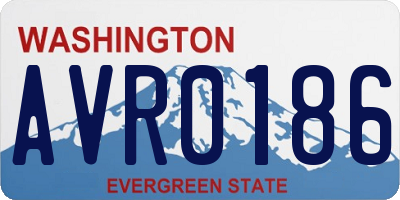 WA license plate AVR0186