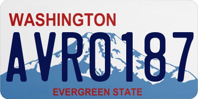 WA license plate AVR0187