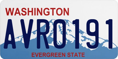 WA license plate AVR0191