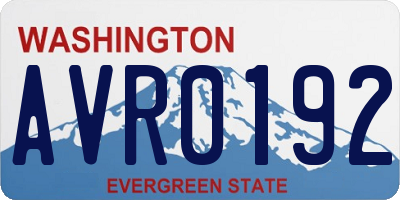 WA license plate AVR0192