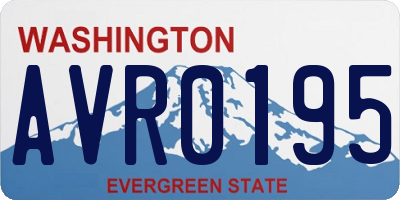 WA license plate AVR0195