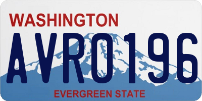 WA license plate AVR0196