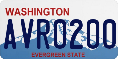 WA license plate AVR0200