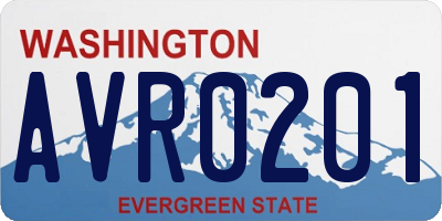WA license plate AVR0201