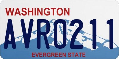 WA license plate AVR0211