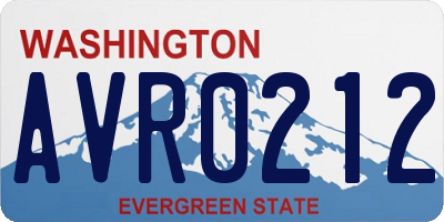 WA license plate AVR0212