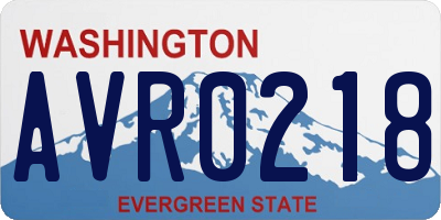 WA license plate AVR0218