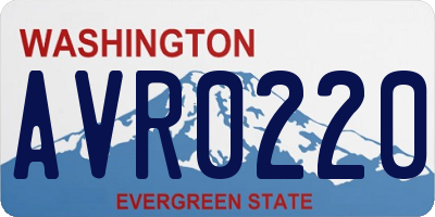 WA license plate AVR0220