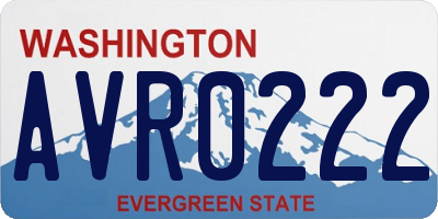 WA license plate AVR0222