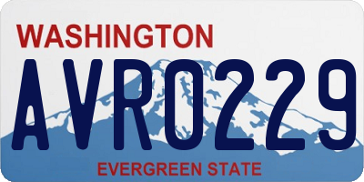 WA license plate AVR0229