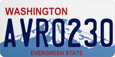 WA license plate AVR0230