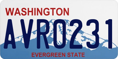 WA license plate AVR0231