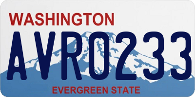 WA license plate AVR0233