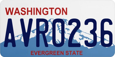 WA license plate AVR0236