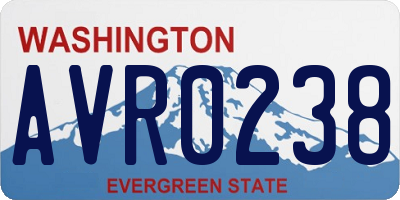 WA license plate AVR0238