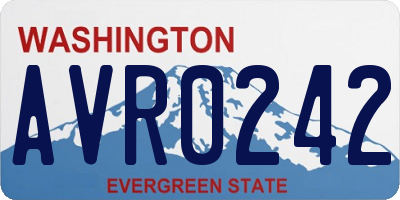 WA license plate AVR0242