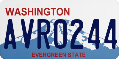 WA license plate AVR0244