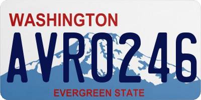 WA license plate AVR0246