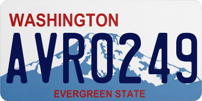 WA license plate AVR0249