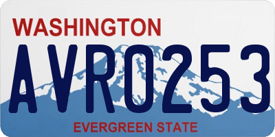 WA license plate AVR0253