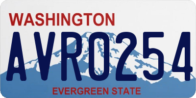 WA license plate AVR0254