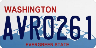 WA license plate AVR0261