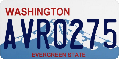 WA license plate AVR0275