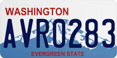 WA license plate AVR0283