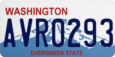 WA license plate AVR0293