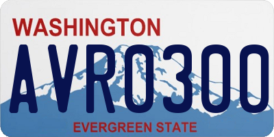 WA license plate AVR0300