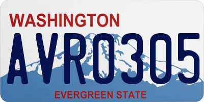 WA license plate AVR0305