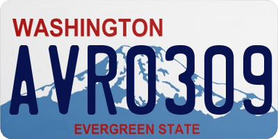 WA license plate AVR0309