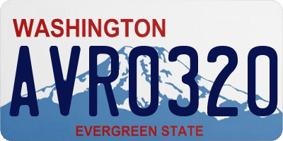 WA license plate AVR0320