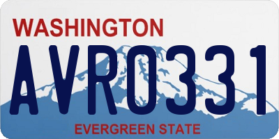 WA license plate AVR0331