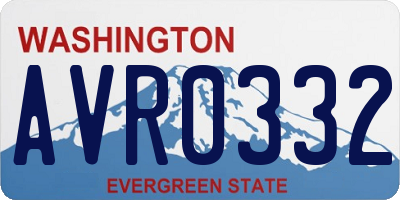 WA license plate AVR0332