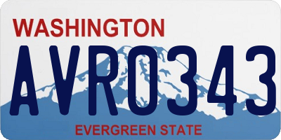 WA license plate AVR0343