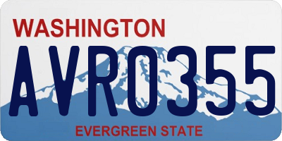 WA license plate AVR0355
