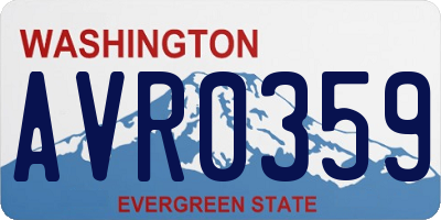 WA license plate AVR0359