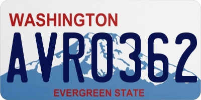 WA license plate AVR0362