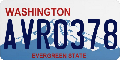 WA license plate AVR0378