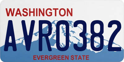 WA license plate AVR0382