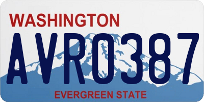 WA license plate AVR0387