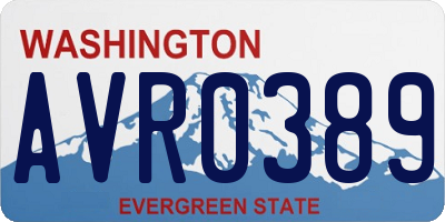 WA license plate AVR0389