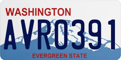 WA license plate AVR0391