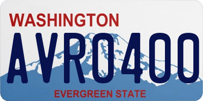 WA license plate AVR0400
