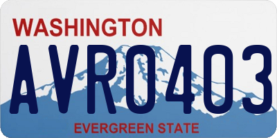 WA license plate AVR0403