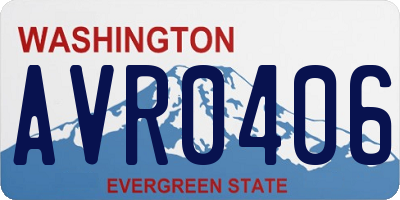 WA license plate AVR0406